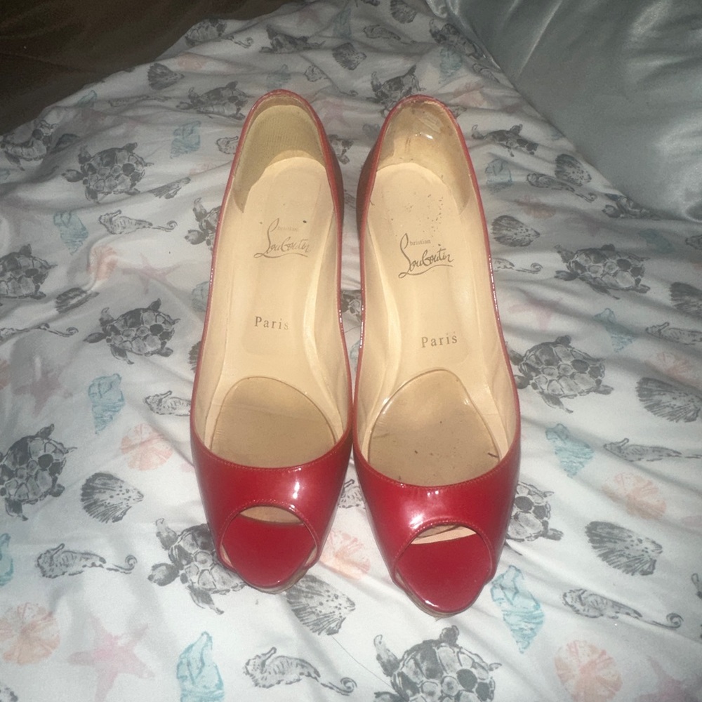 Red Christian Louboutin Heels 38.5 - comfy! - Picture 5 of 8